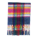 Fluffy Multicoloured Tartan Winter Checkered Scarf with Tassels