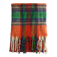 Fluffy Multicoloured Tartan Winter Checkered Scarf with Tassels