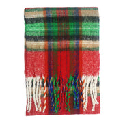 Fluffy Multicoloured Tartan Winter Checkered Scarf with Tassels