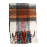 Fluffy Multicoloured Tartan Winter Checkered Scarf with Tassels
