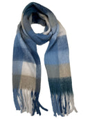 Fluffy Multicoloured Checkered Winter Scarf