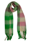 Fluffy Multicoloured Checkered Winter Scarf