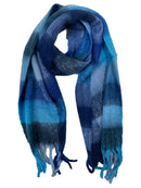 Fluffy Multicoloured Checkered Winter Scarf