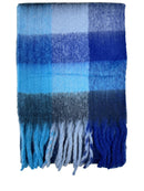 Fluffy Multicoloured Checkered Winter Scarf