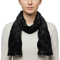 Velvet Long Narrow Crinkled Scarf