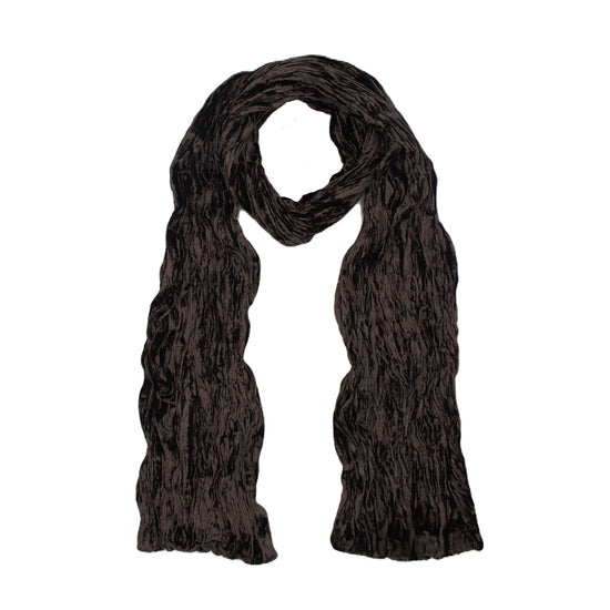 Velvet Long Narrow Crinkled Scarf
