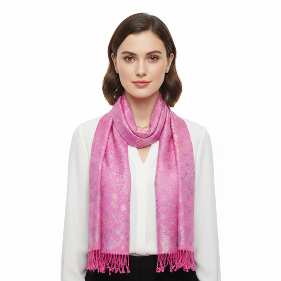 Paisley Print Pink Pashmina