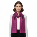 Fuchsia Pink & Black Paisley Print Pashmina