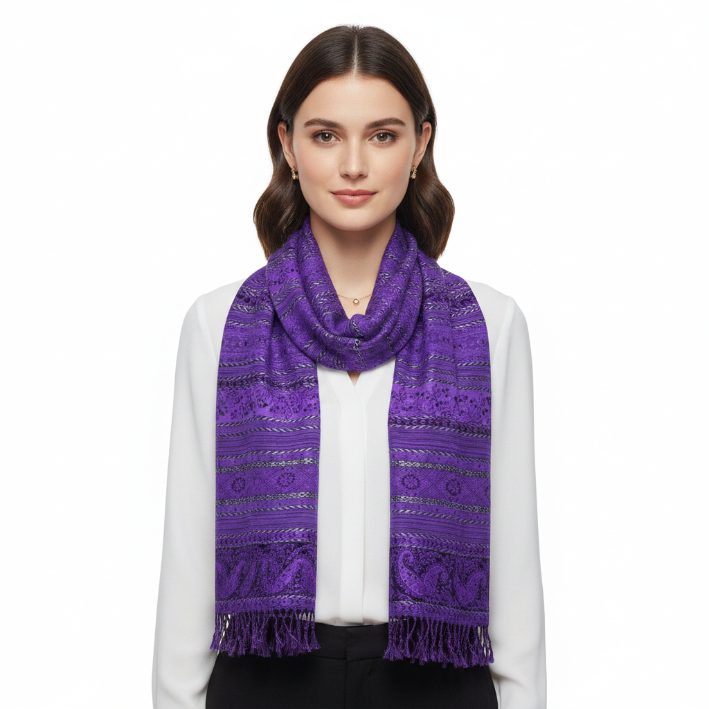 Floral, Striped & Paisley Print Pashmina