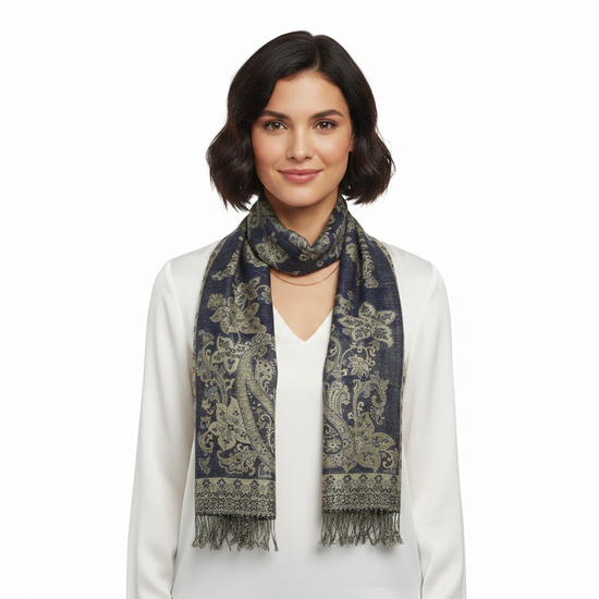 Reversible Paisley & Floral Printed Pashmina