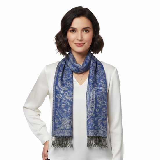 Reversible Paisley Inverted Printed Pashmina