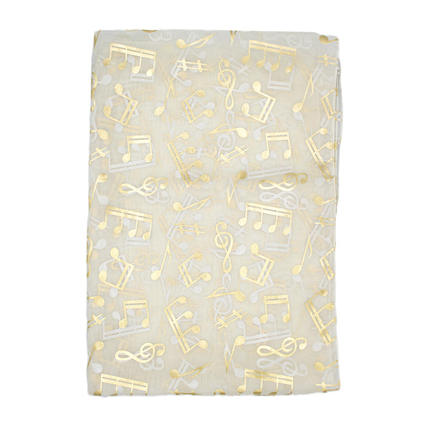 Musical Note Gold Foil Print Scarf