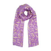 Musical Note Gold Foil Print Scarf