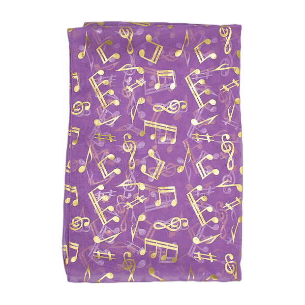 Musical Note Gold Foil Print Scarf