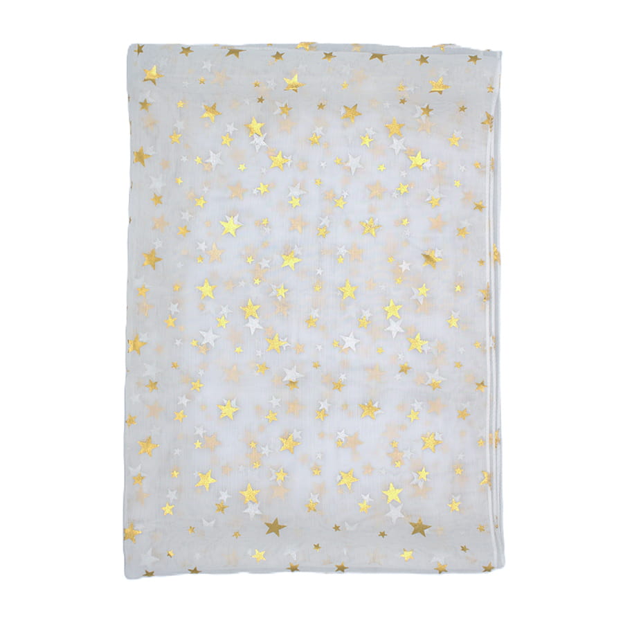 Star Print Chiffon Scarf