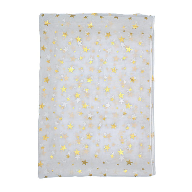 Star Print Chiffon Scarf