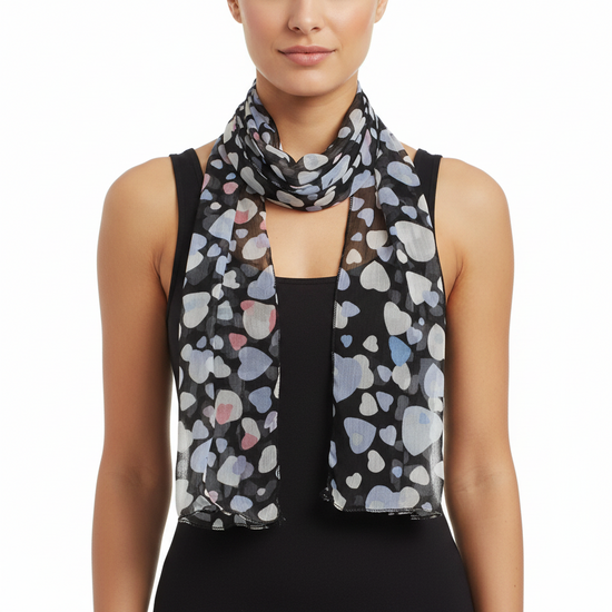 Assorted Heart Print on Black Sash (3 in 1)