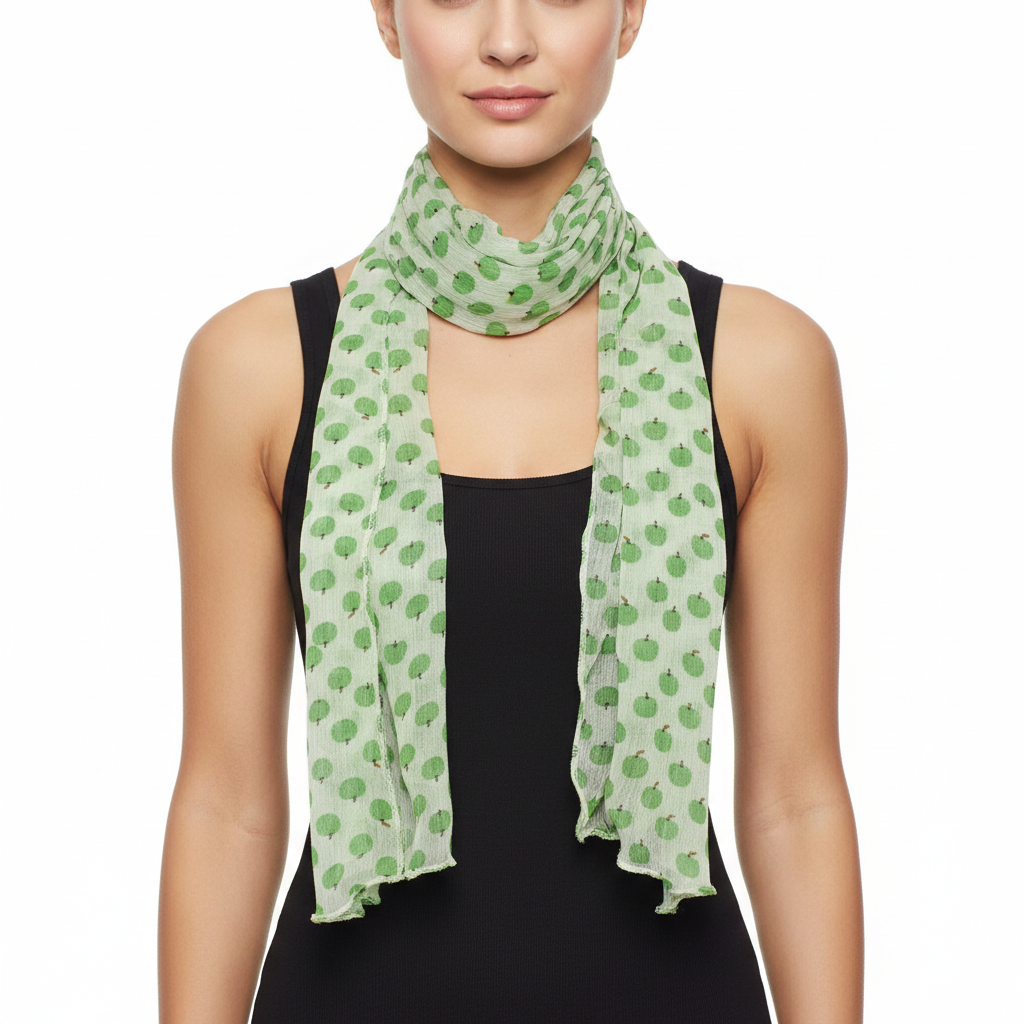 Green Apple Print on Cream Sash (3 in 1)