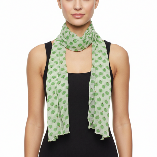 Green Apple Print on Cream Sash (3 in 1)