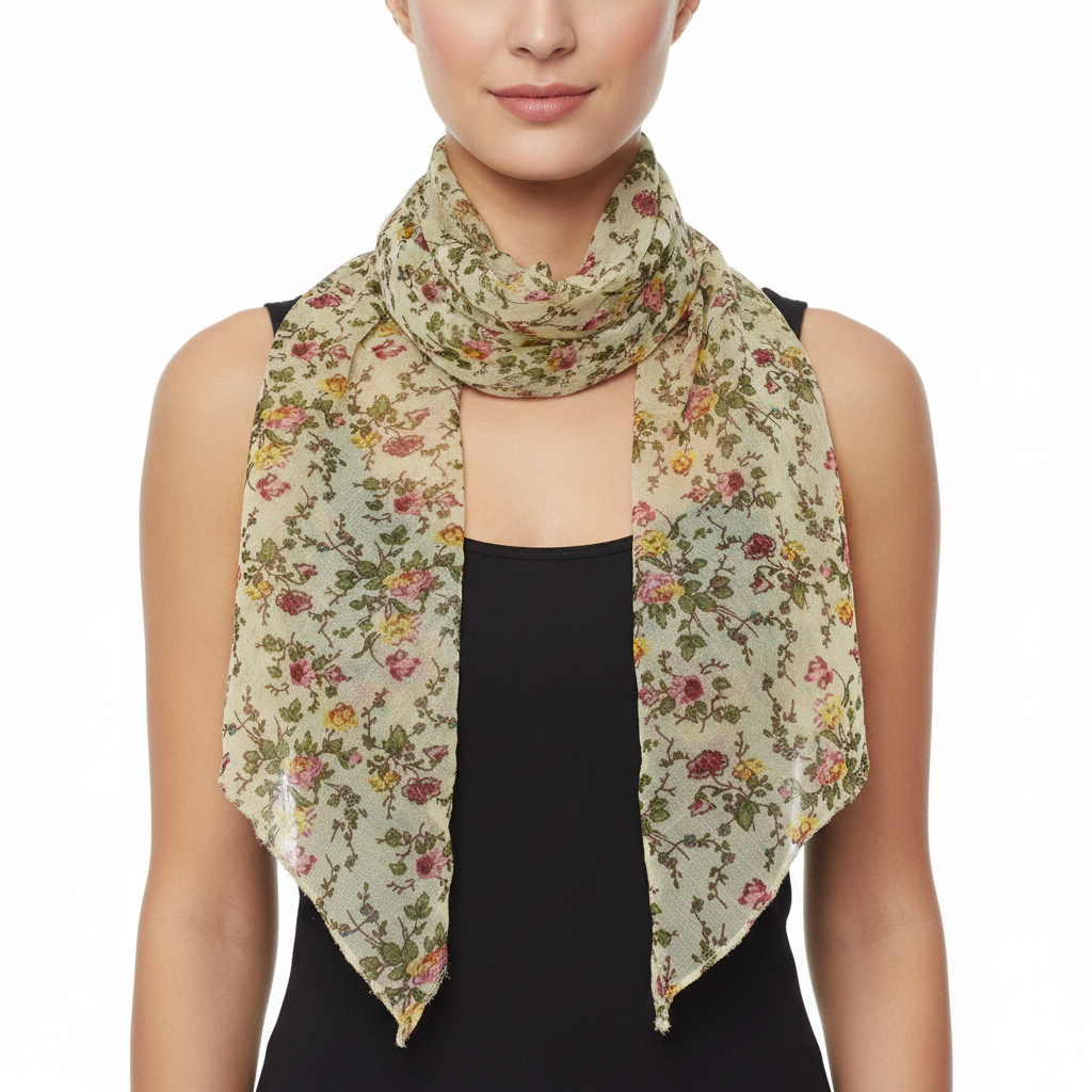 Flower Print on Cream Sash (3 in 1)
