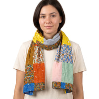 Floral Geometric Soft Vintage Scarf