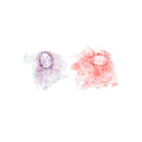 Pair of Heart Print Romantic Sheer Windmill Scrunchies