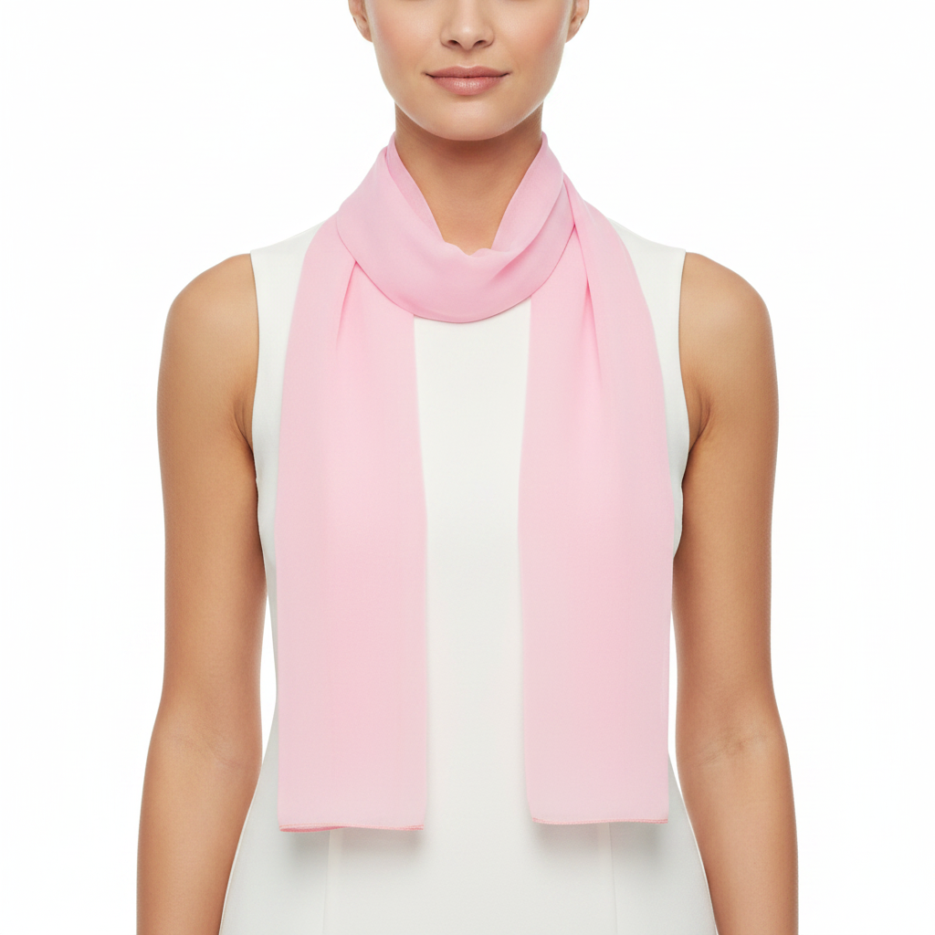 Baby Pink Chiffon Scarf