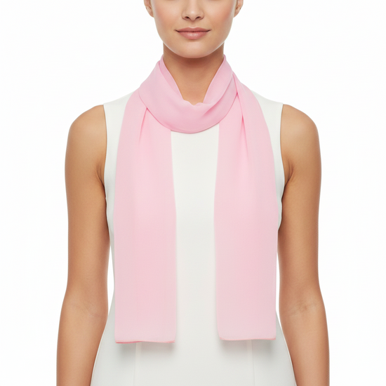 Baby Pink Chiffon Scarf