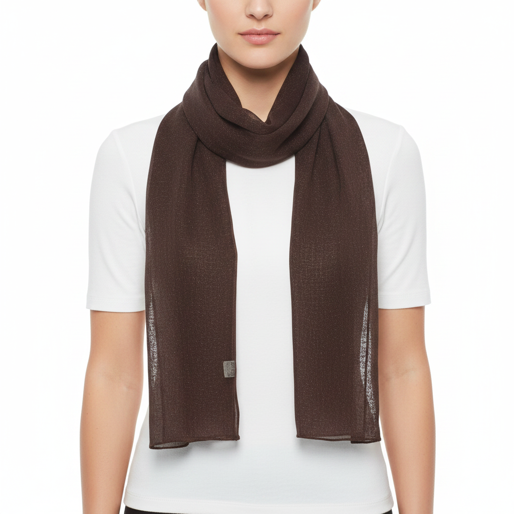 Brown Chiffon Scarf