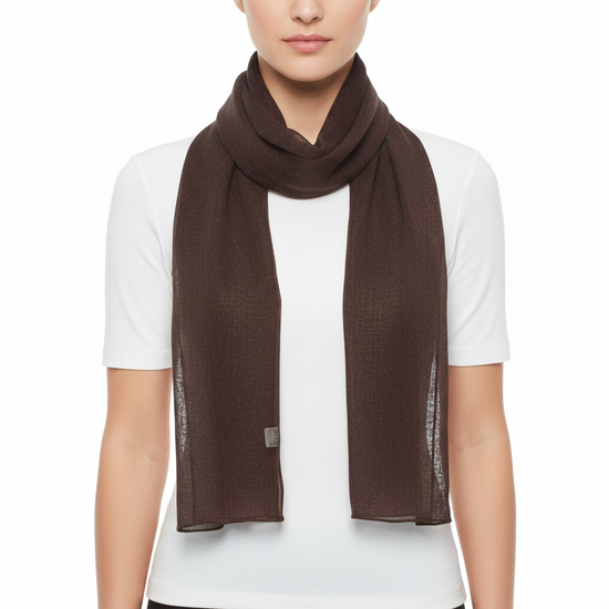 Brown Chiffon Scarf