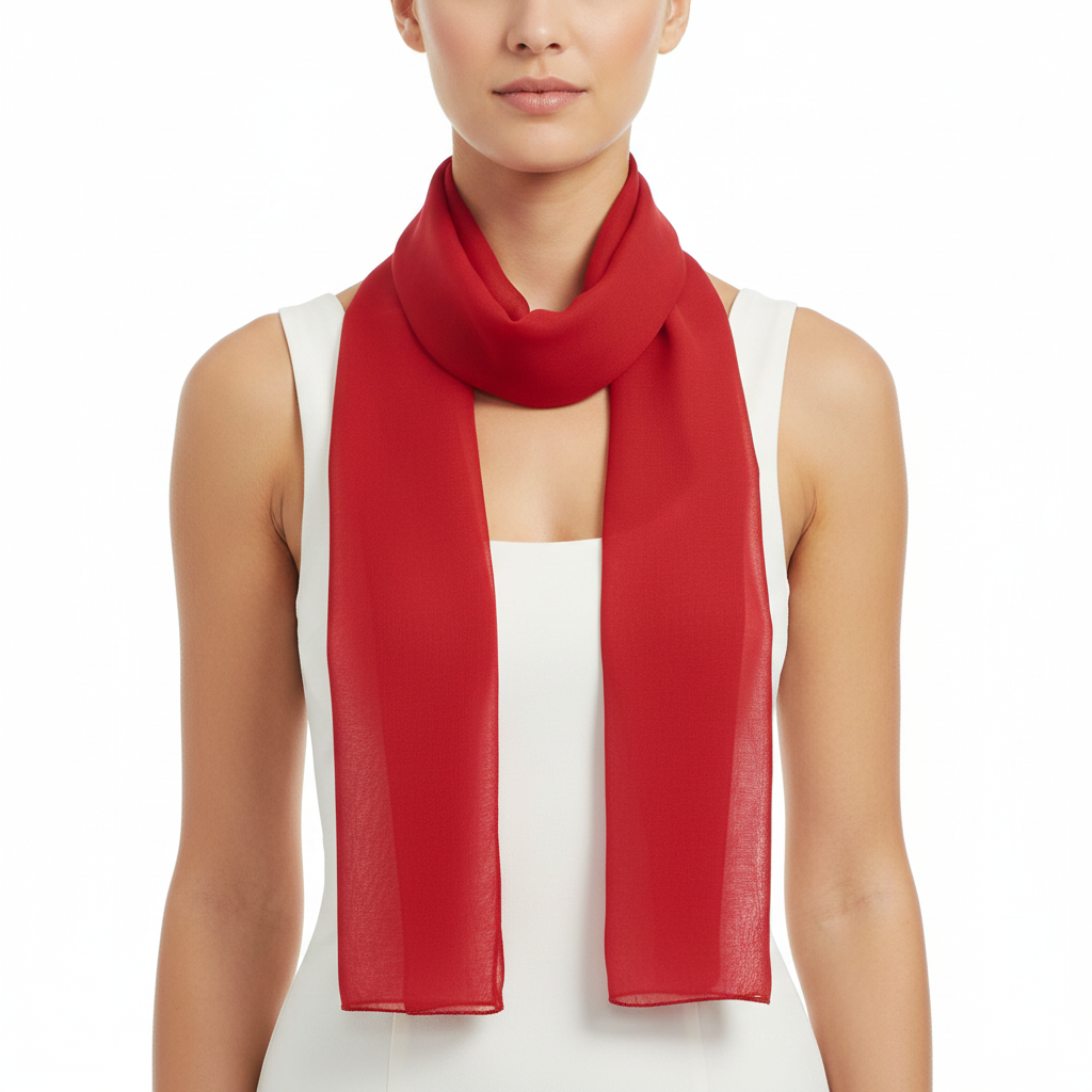 Burgundy Chiffon Scarf