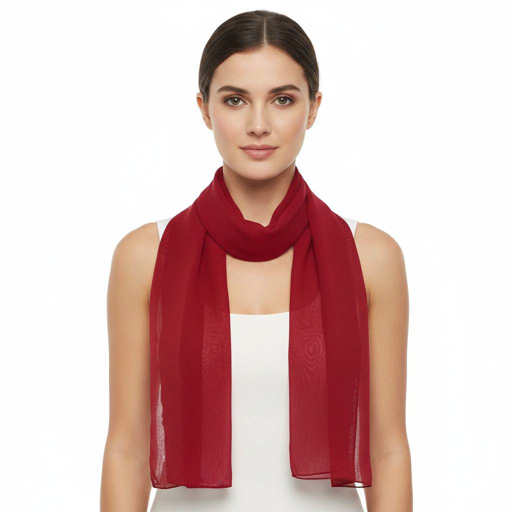Claret Chiffon Scarf