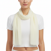 Cream Chiffon Scarf