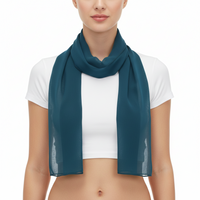 Dark Teal Chiffon Scarf