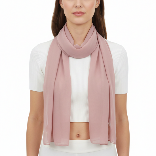 Dusty Pink Chiffon Scarf