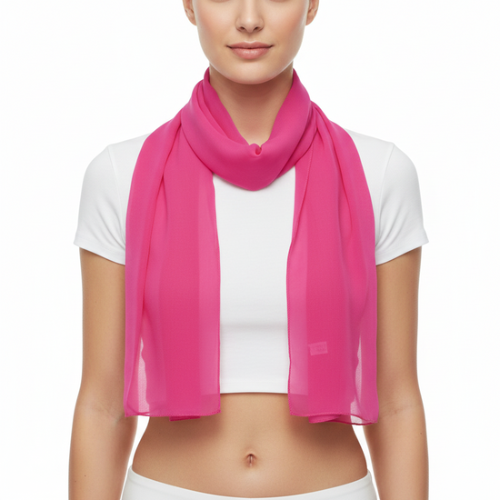 Fuchsia Pink Chiffon Scarf