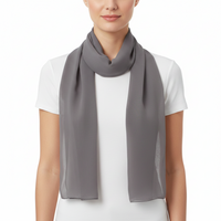 Grey Chiffon Scarf