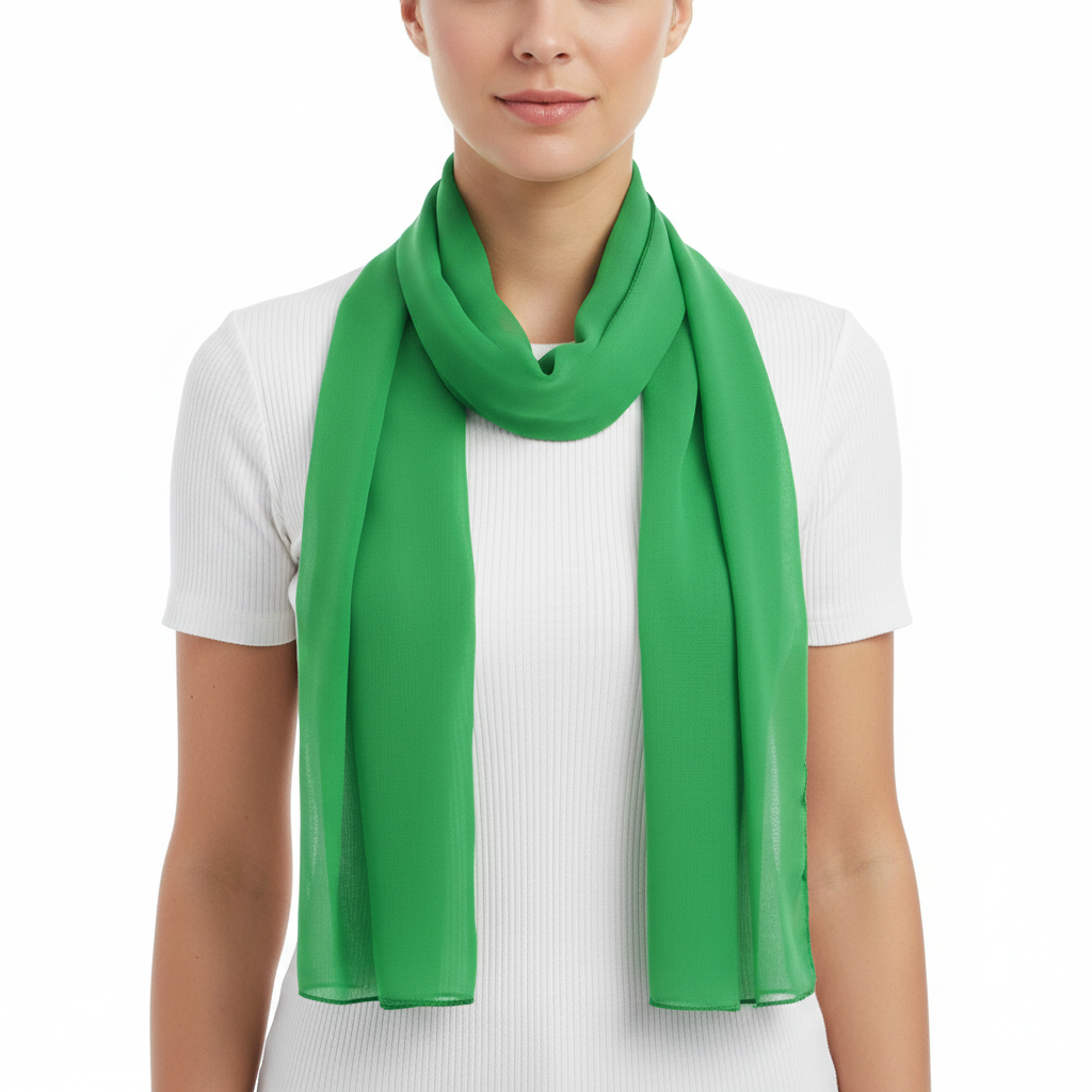 Jade Green Chiffon Scarf