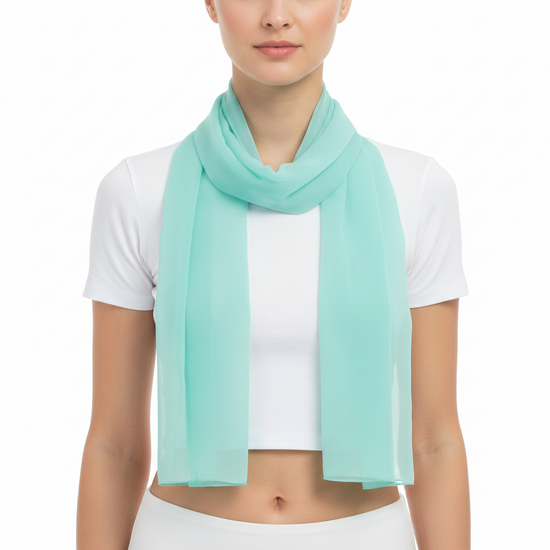 Mint Green Chiffon Scarf