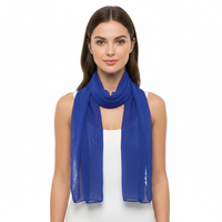 Royal Blue Chiffon Scarf