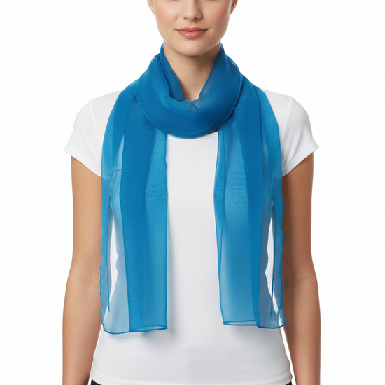 Teal Chiffon Scarf