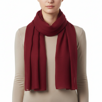 Person wearing a red scarf on a white background