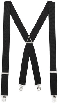 X Shape Plain Black Braces