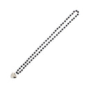 Silver Heart Pendant Beaded Rosary Necklace