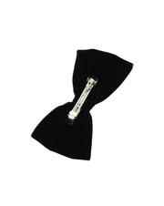 Large Black Velvet Bow On Barrette