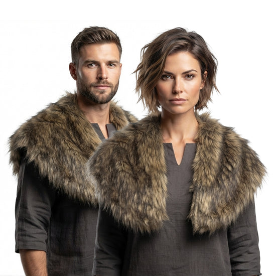 Faux Fur Fluffy Viking Warrior Costume Set