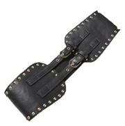 Black Double Buckle Elasticated Studded Waist Belt