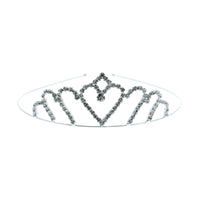 Silver Diamante Stone Heart Tiara