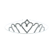 Silver Diamante Stone Heart Tiara