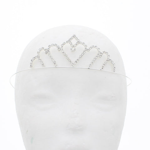 Silver Diamante Stone Heart Tiara